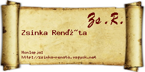 Zsinka Renáta névjegykártya